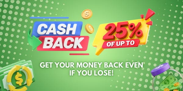 Casino promotion artwork with bright coins and gaming graphics